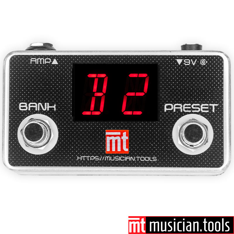 Boss Katana MK1, MK2, Gen3 & Artist Footswitch 2 Bank & 2 Channel With Preset Display with TRS cable & 9V power supply